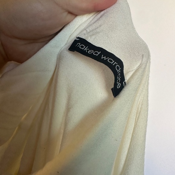 Naked Wardrobe long Mindi body con cream dress size M - Picture 3 of 4